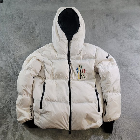 Moncler Grenoble Unisex Puffer Down Jacket White Size 2 Medium 2022 Collection - Picture 1 of 16